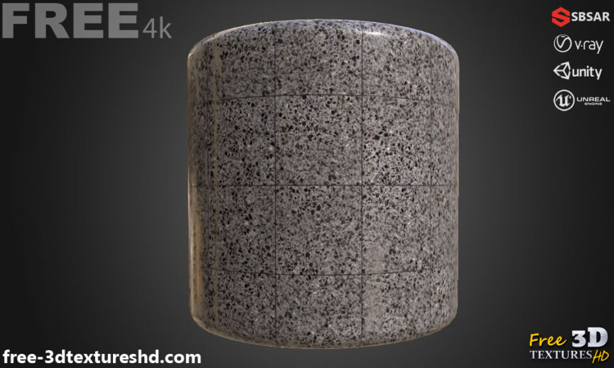 Grey-Ceramic-floor-tile-Terrazzo-pattern-seamless-substance-SBSAR-PBR-texture-free-download-High-resolution-Unity-Unreal-Vray