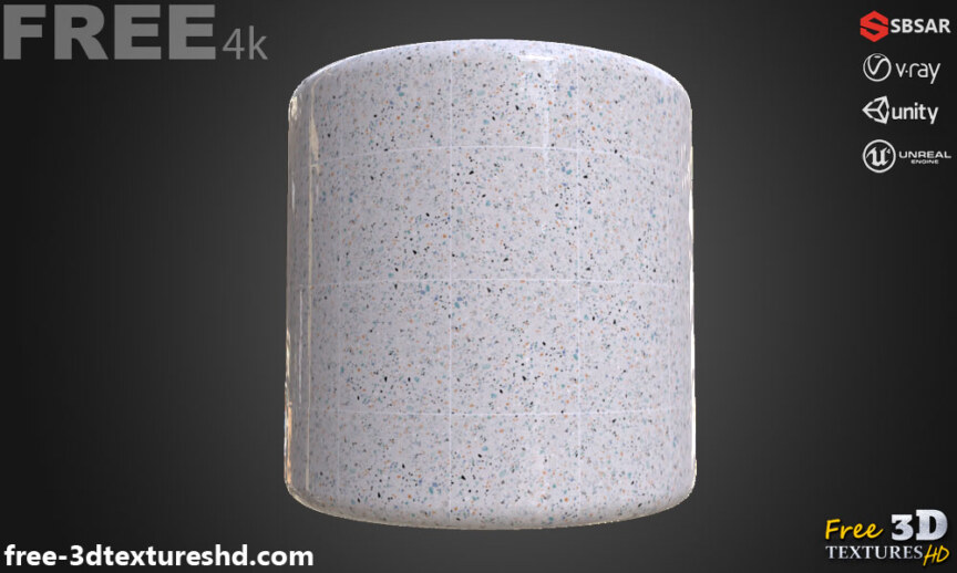 Grey-Ceramic-floor-tiles-Terrazzo-pattern-seamless-substance-SBSAR-PBR-texture-free-download-High-resolution-Unity-Unreal-Vray