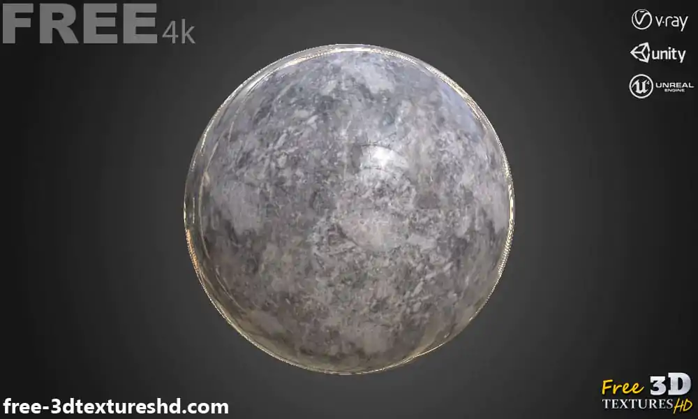 Grey Marble PBR Texture in High Resolution Free Download 4K for Unreal ...
