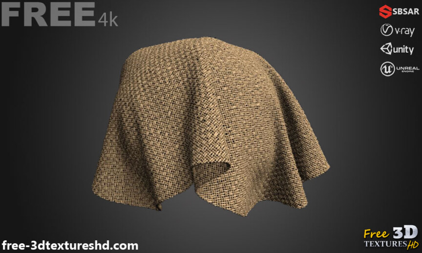 Plain-weave-fabric-brown-PBR-texture-3D-free-download-High-resolution-Substance-Sbsar-Unity-Unreal-Vray-1