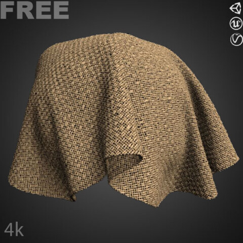 Plain-weave-fabric-brown-PBR-texture-3D-free-download-High-resolution-Substance-Sbsar-Unity-Unreal-Vray