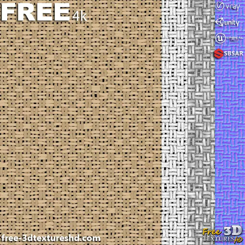 Plain Weave Square Fabric Substance SBSAR Free Download PBR Texture 3D ...