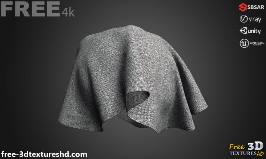 Tweed-cloth-gray-fabric-PBR-texture-3D-free-download-High-resolution-substance-sbsar-Unity-Unreal-Vray-1