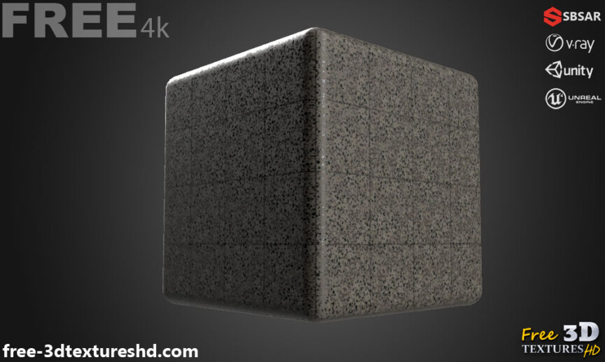 black-Ceramic-floor-tile-Terrazzo-pattern-seamless-substance-SBSAR-PBR-texture-free-download-High-resolution-Unity-Unreal-Vray