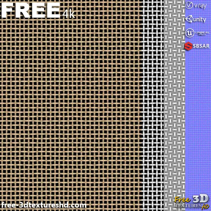 Open Plain Weave Fabric Substance SBSAR Free Download PBR Texture 3D ...