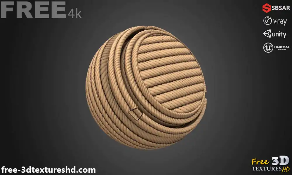 Rope Fabric Material PBR Texture 3D Free Download High Resolution ...
