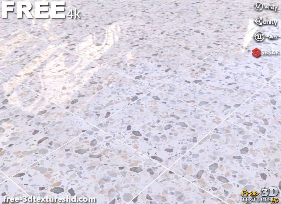 white-Ceramic-floor-tile-Terrazzo-pattern-seamless-substance-SBSAR-PBR-texture-free-download-High-resolution-Unity-Unreal-Vray