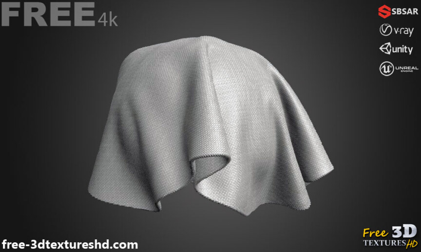 white-grey-Plain-weave-fabric-PBR-texture-3D-free-download-High-resolution-Substance-Sbsar-Unity-Unreal-Vray-1