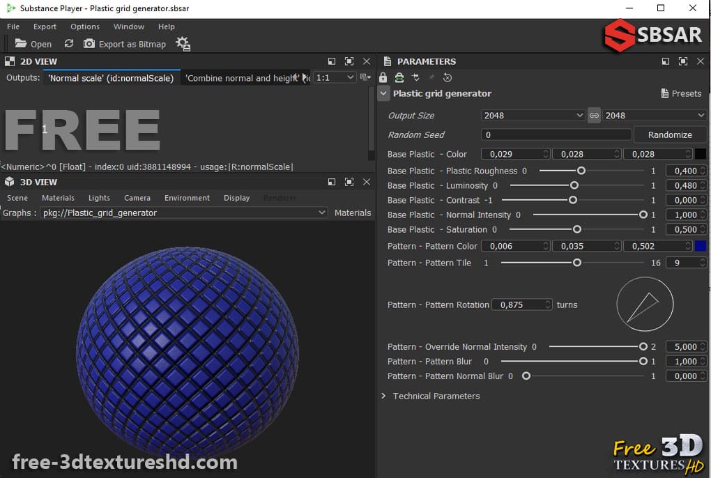 Plastic-Grid-material-free-PBR-texture-generator-substance-SBSAR-free-download-3