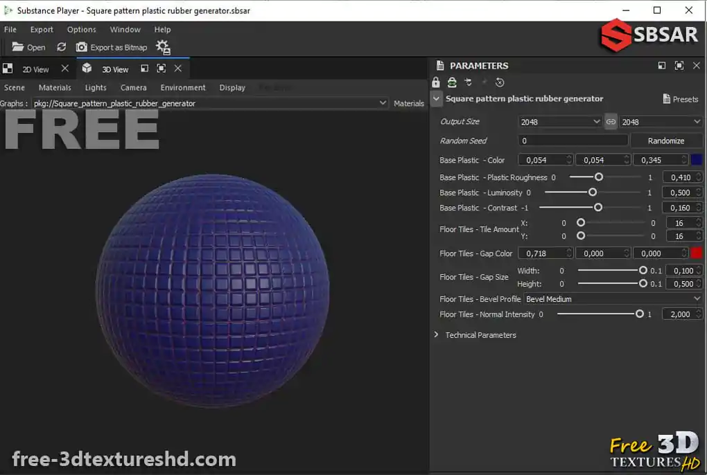 Texture Pattern Generator Square Rubber Plastic 3D Texture Generator Substance SBSAR free ...