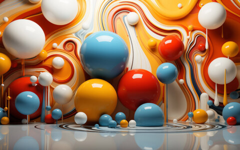 Abstract colorful 3D spheres wallpaper Ultra HD 4K background for Desktop and Phone free download