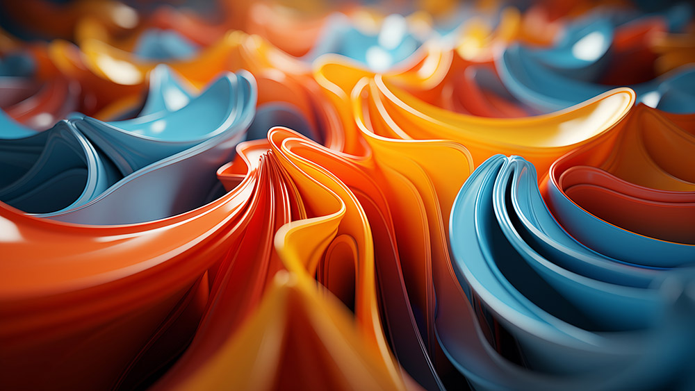 Abstract wallpaper colorful glossy waves HD 4K background for Desktop and Phone free download