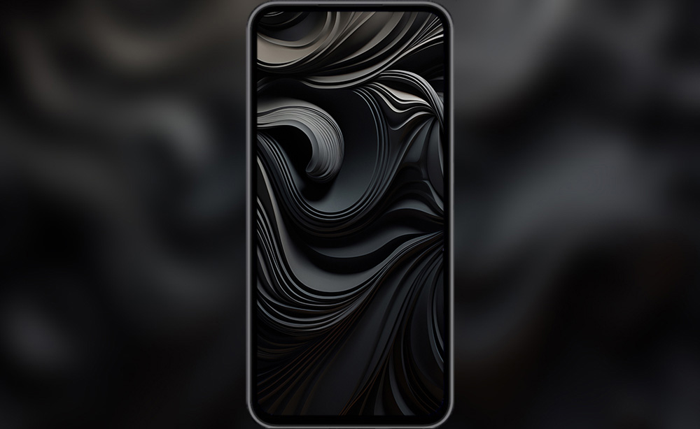Abstract monochromatic black waves wallpaper Ultra HD 4K background for Desktop and Phone free download