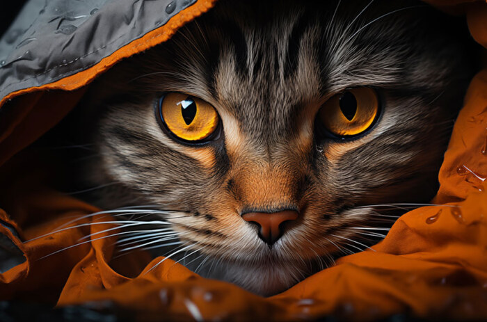 cat under a blanket ultra HD 4K wallpaper background for Desktop laptop iphone and Phone free download