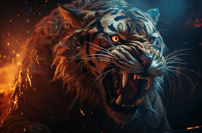 Tiger roaring ultra HD 4K wallpaper background for Desktop laptop iphone and Phone free download