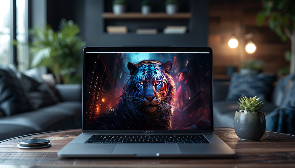 Cyberpunk Tiger ultra HD 4K wallpaper background for Desktop laptop iphone and Phone free download