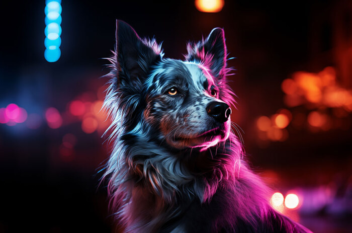 Border colllie dog at night ultra HD 4K wallpaper background for Desktop laptop iphone and Phone free download