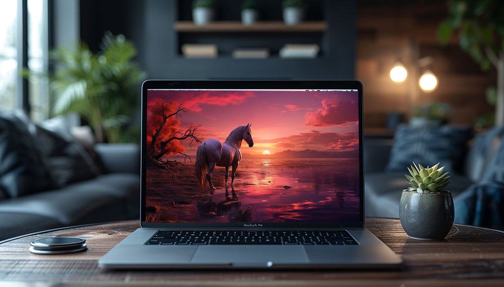 Horse at sunset ultra HD 4K wallpaper background for Desktop and Phone free download