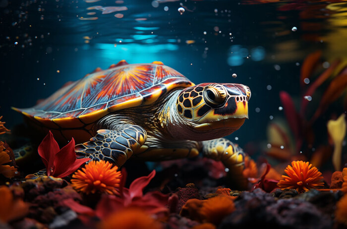 Turtle underwater ultra HD 4K wallpaper background for Desktop laptop iphone and Phone free download