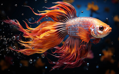 golden red fish ultra HD 4K wallpaper background for Desktop and Phone free download