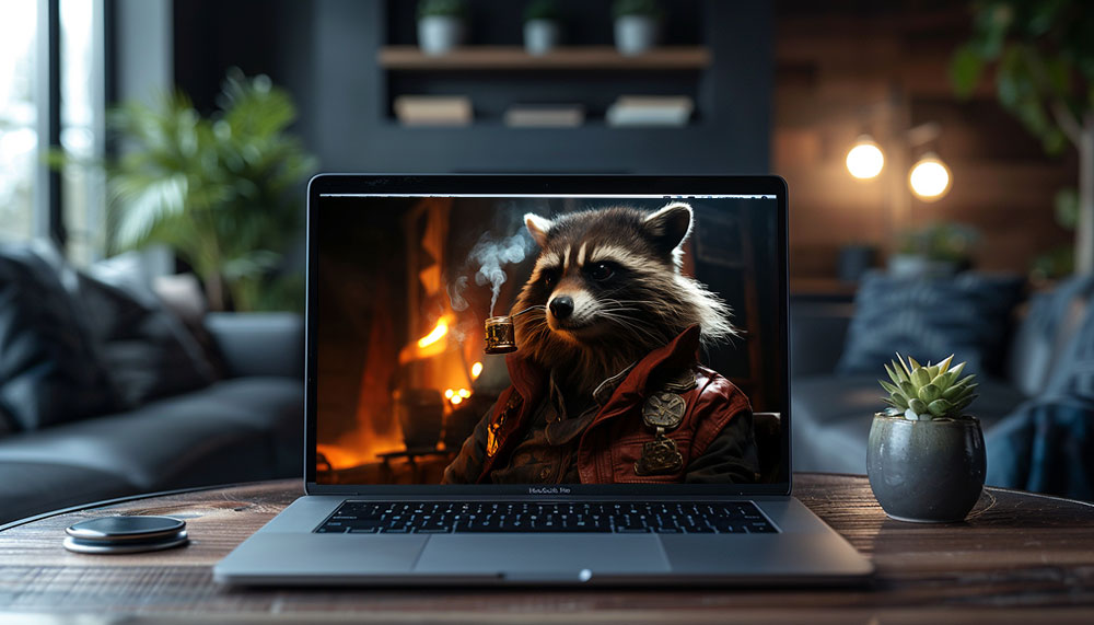 raccoon smoking ultra HD 4K wallpaper background for Desktop and Phone free download