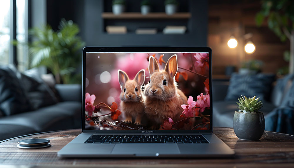 Cute Rabbit ultra HD 4K wallpaper background for Desktop and Phone free download
