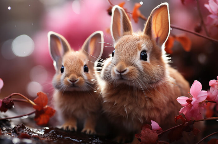 Cute Rabbit ultra HD 4K wallpaper background for Desktop and Phone free download