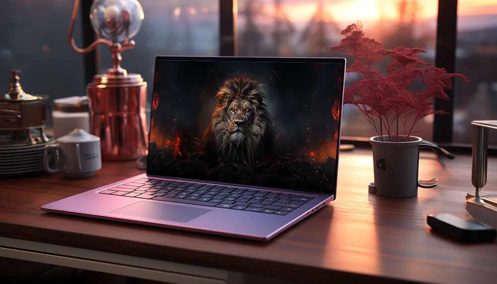 Lion in fire ultra HD 4K wallpaper background for Desktop laptop iphone and Phone free download