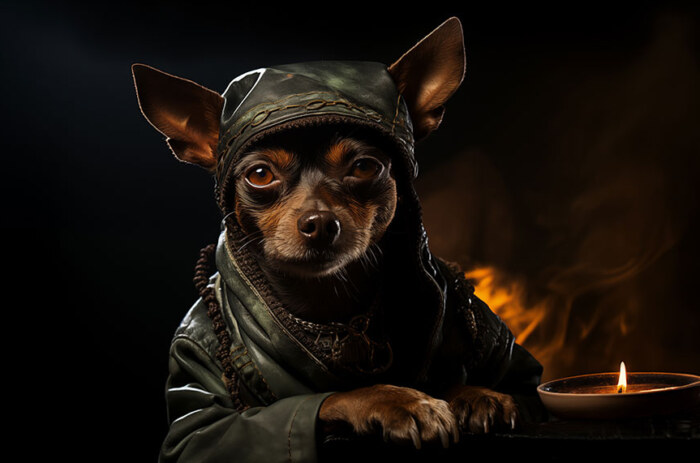 dog monk ultra HD 4K wallpaper background for Desktop and Phone free download