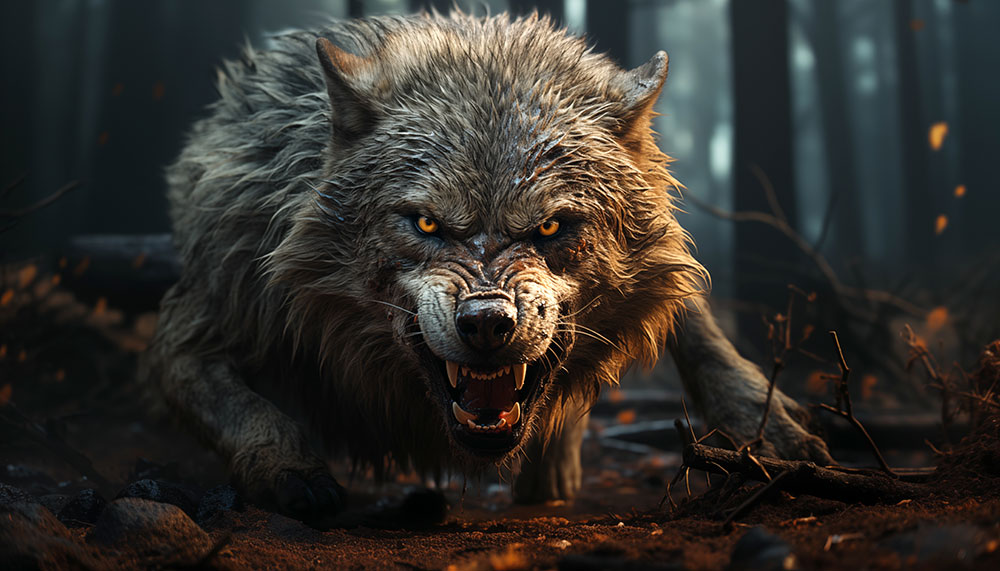 Angry wolf HD wallpaper 4K free download for Desktop laptop and Phones